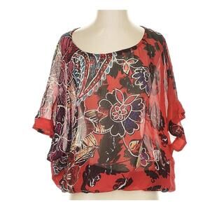 Chico’s Silk 3/4 Sleeve Boho Blouse Medium